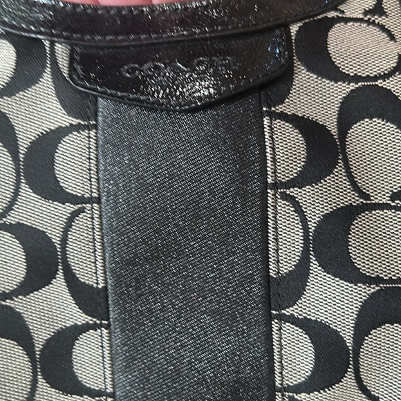 Coach Devin Black White Canvas Large Shoulder bag - Picture 5 of 16